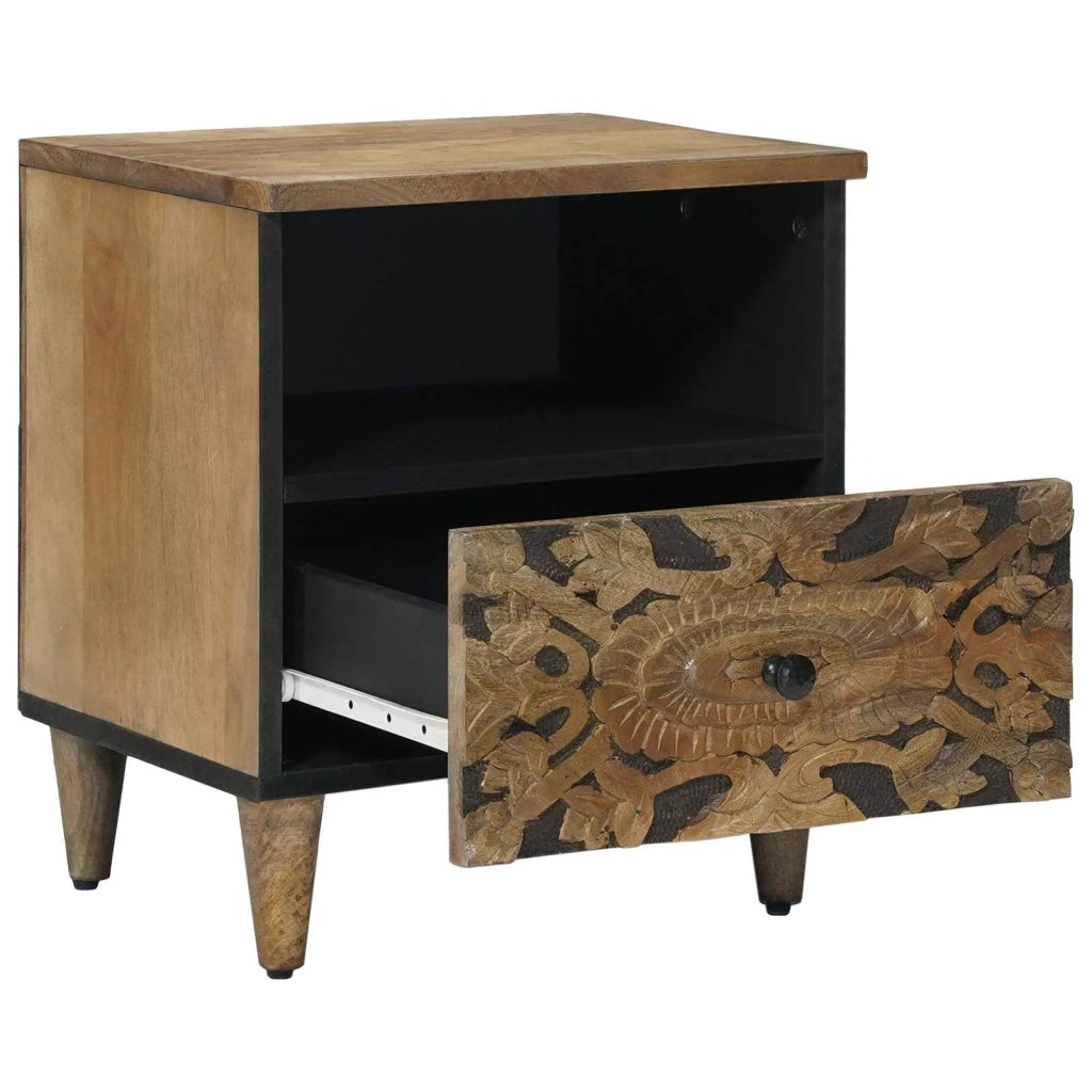 Mobiletto da Letto con cassetto 2 pcs Marrone 40 x 33 x 46 cm