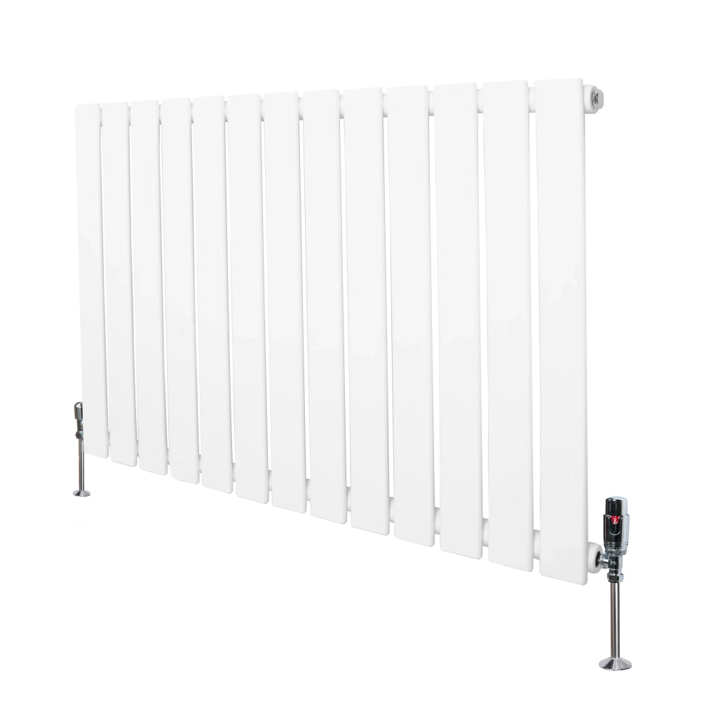 Radiatore Orizzontale 600 x 910 mm con Valvole TRV Bianco