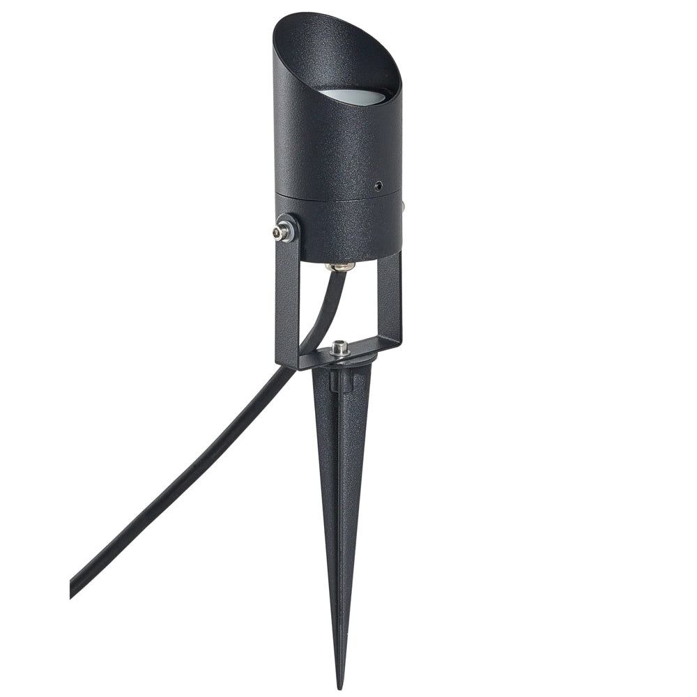 Set di 2 faretti da esterno a LED con picchetto in alluminio nero per giardino, stile moderno