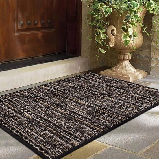 Tappeto di ingresso 60 x 90 cm con superficie antiscivolo lavabile - ingresso cucina terrazza giardino camera da letto nero