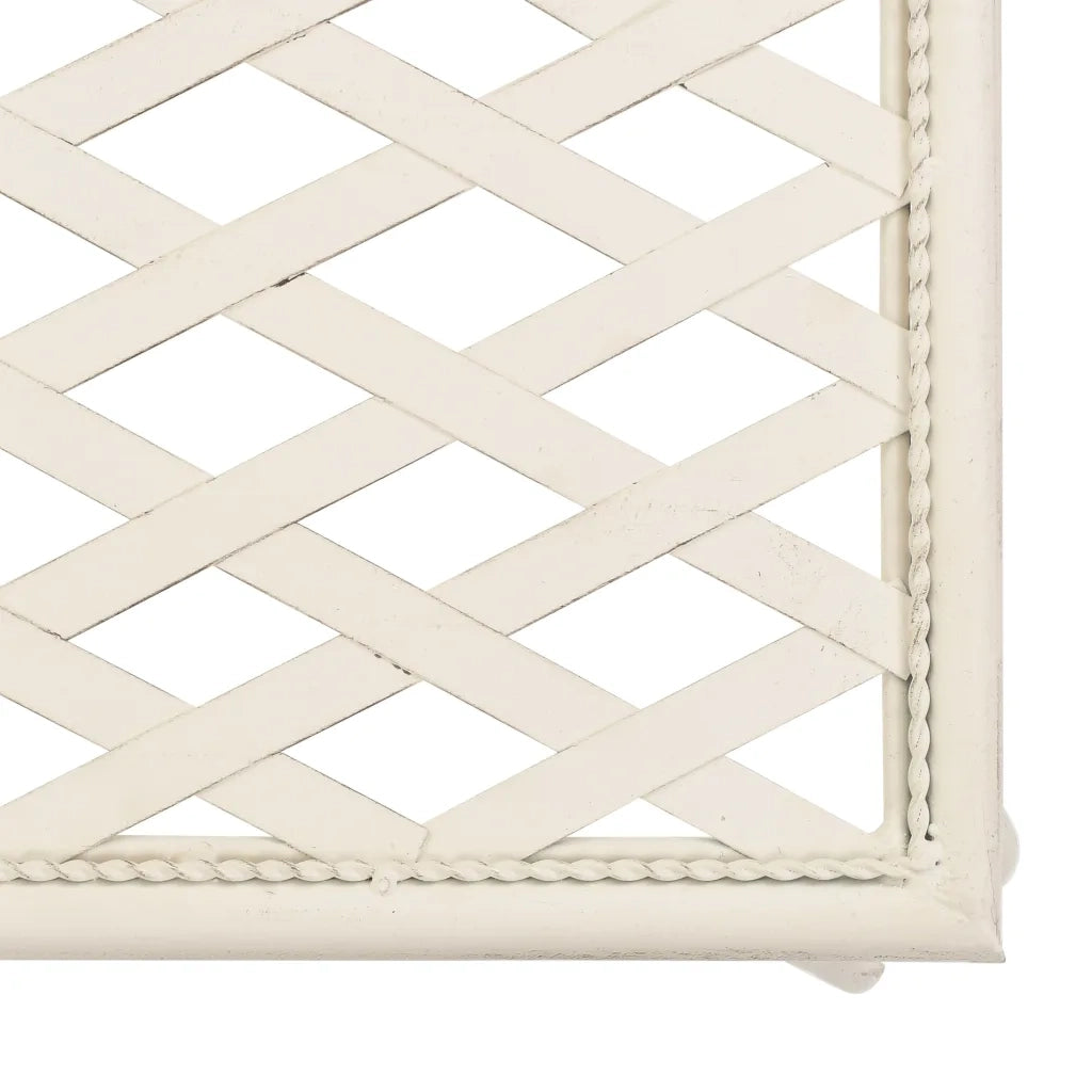 Sdraio da Giardino 128 cm in Metallo Anticato Bianco 45431