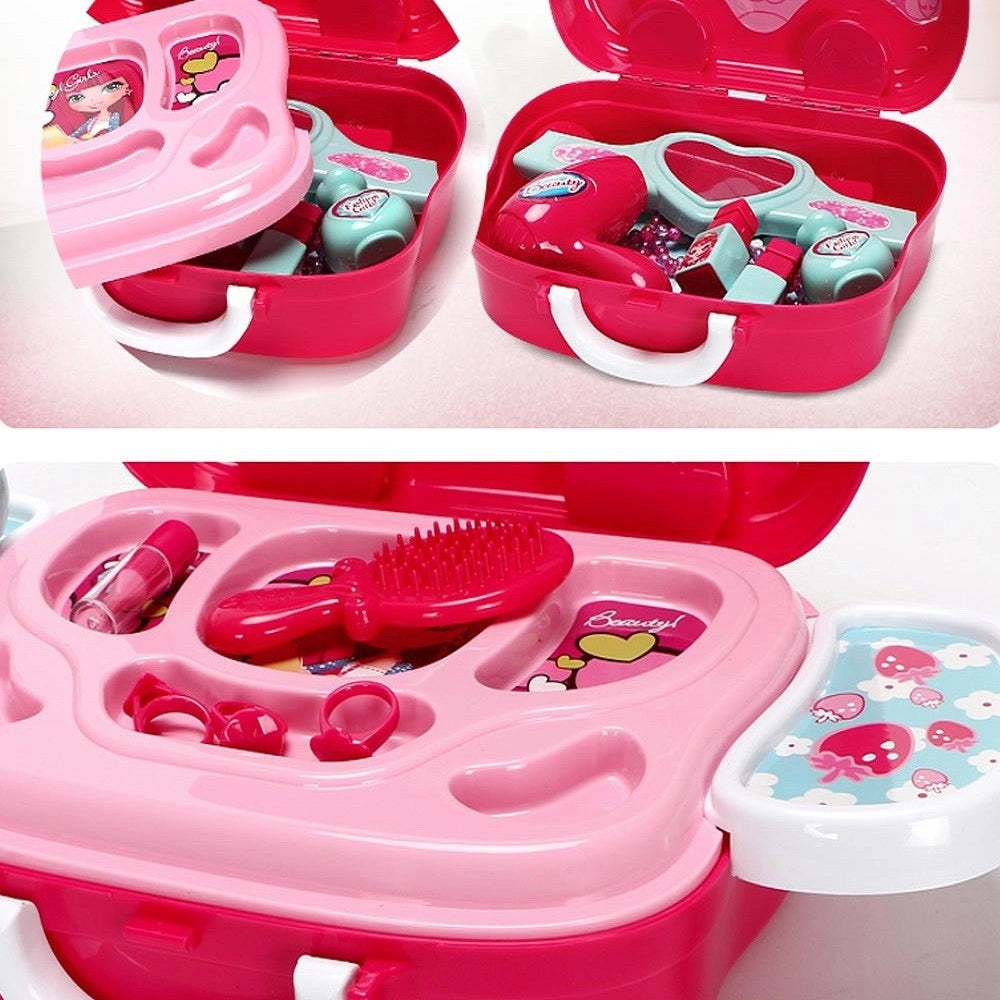 Trade Shop - Valigetta Centro Bellezza Fashion Per Bambine Giocattolo Con Accessori Portatile -