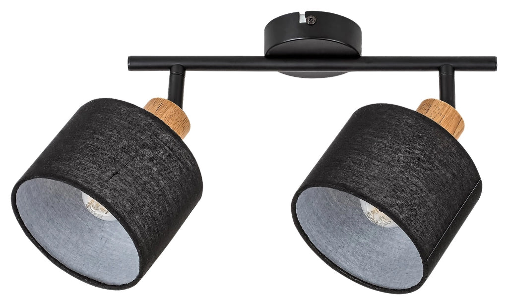 Faretto parete/soffitto Miguel Rabalux 2xE14 rovere nero