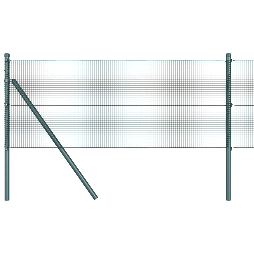 Recinzione in Rete Saldato con 13 Post Verde 0.5x100 m Acciaio