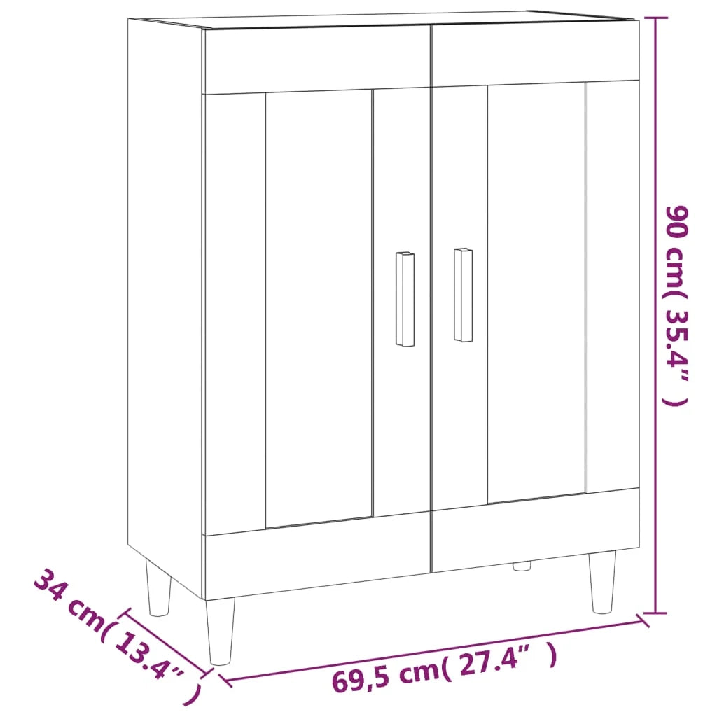 Credenza buffet cassettiera mobile contenitore organizer cucina soggiorno soggiorno 69,5 x 34 x 90 cm derivati ​​del legno marrone 02_0031045