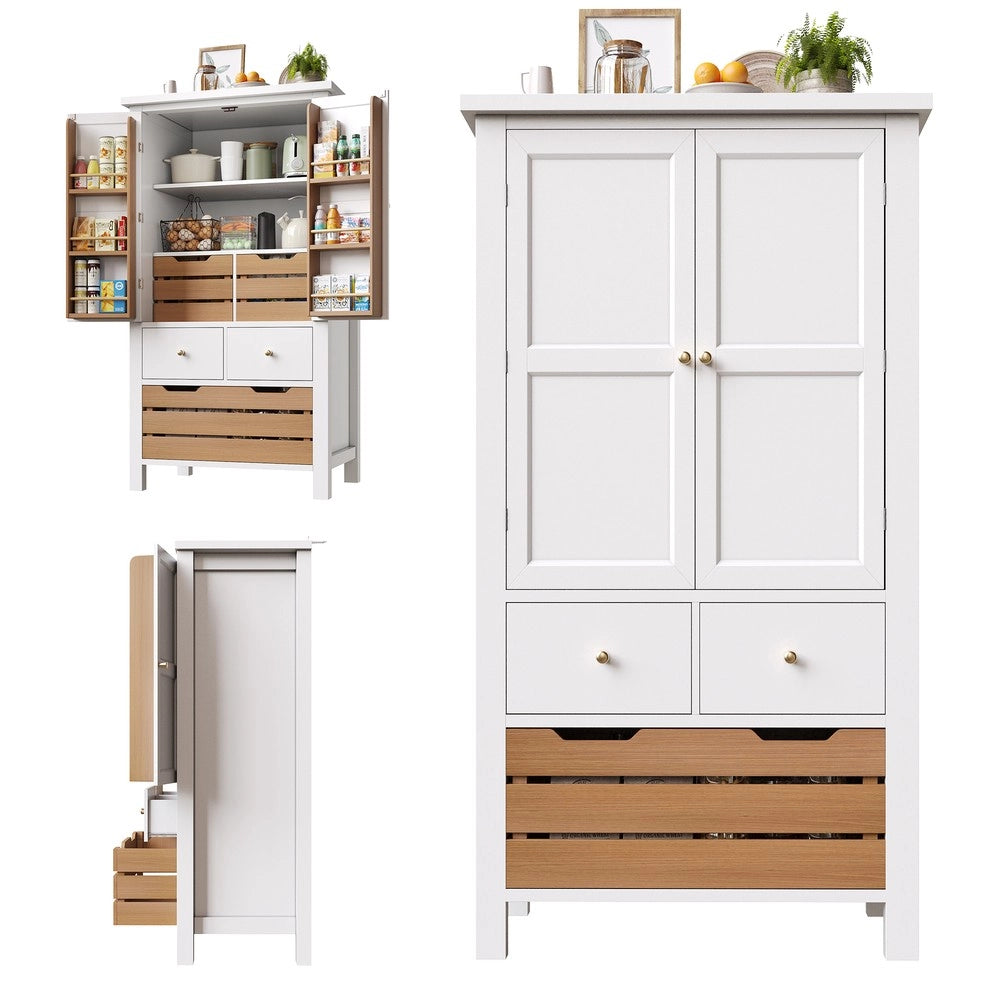 Mobile da ingresso con ante e cassetti ¨C Minimal ¨C nero/bianco 80x40x140cm
