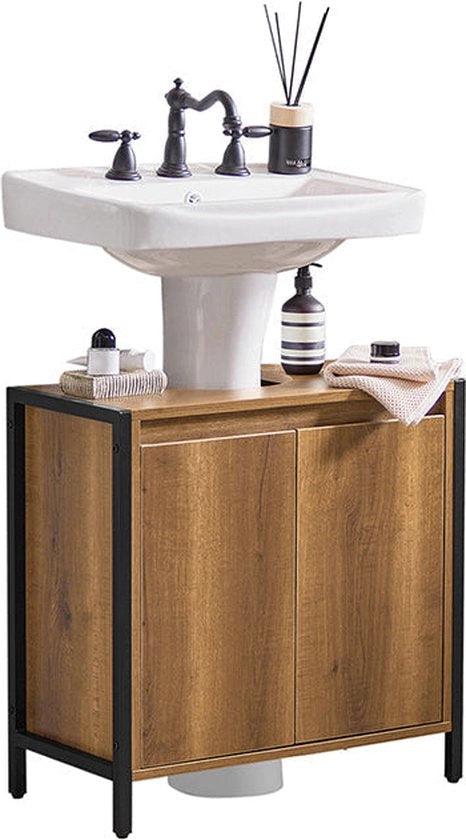 Cassa per sottocassa da bagno - moderna cassa per sottocassa - spazio di stoccaggio sotto il lavabo - gambe regolabili - risparmio di acqua con sifone - ampio spazio di stoccaggio - 60 cm x 60 cm x 30 cm