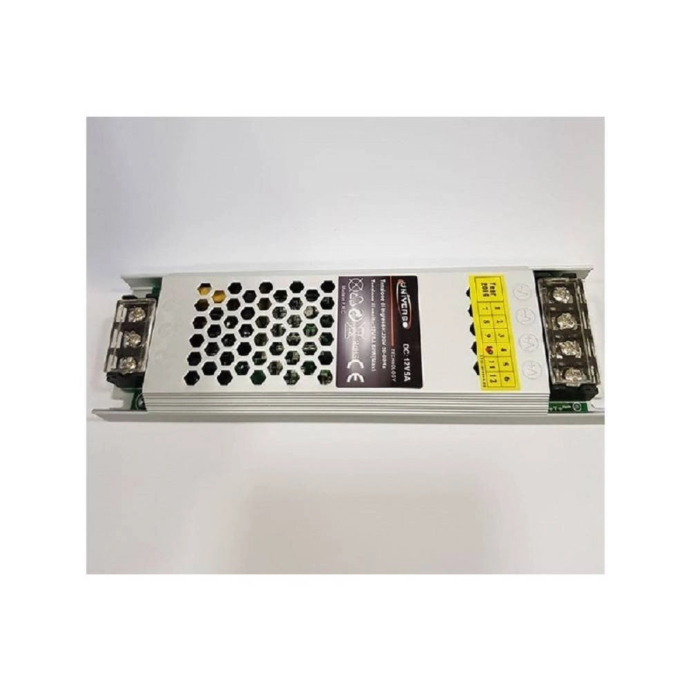 Trade Shop - Trasformatore Alimentatore Stabilizzato Slim Dc 12v 5a 60 W Strip Led S-12v-60w -