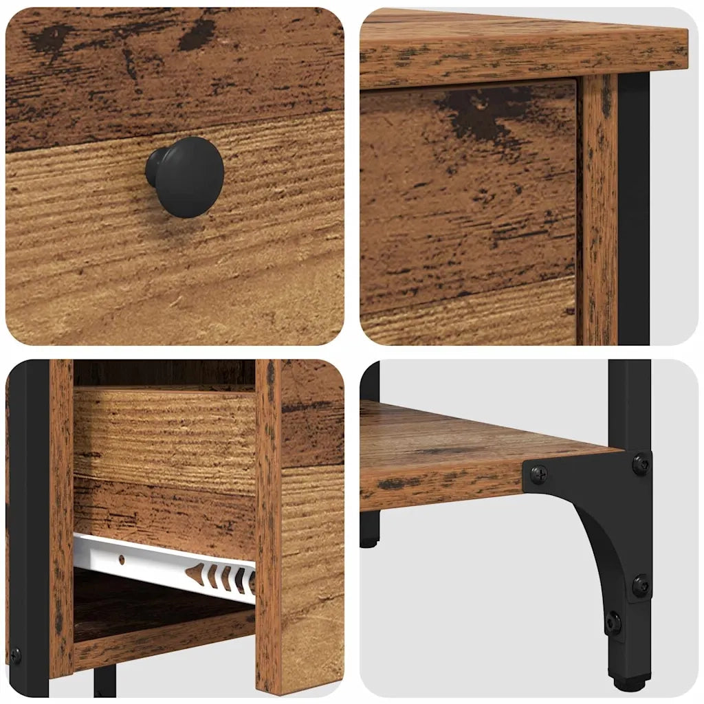 Set di 2 Comodini | Armadio da Notte | Mobiletto da notte con cassetto Marrone 33.5 x 36 x 70 cm