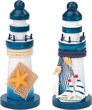 Miniature torre di guardia in legno - decorazione marittima - stile mediterraneo - ornamento per mini torre per salotto - decorazioni per vacanza - 2 pezzi.