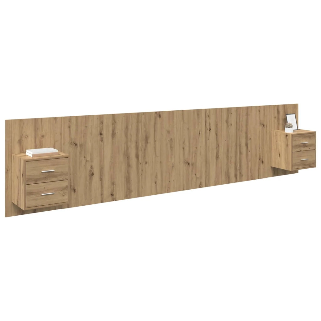Testata con Comodino 3 pcs Rovere artigianale Legno multistrato 3415909