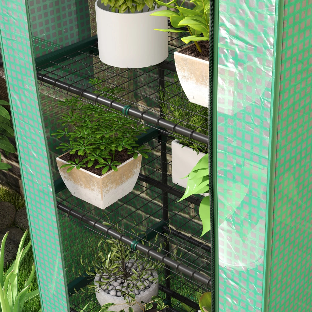 SERRA con 5 Livelli 69x49x193 cm in Plastica Verde