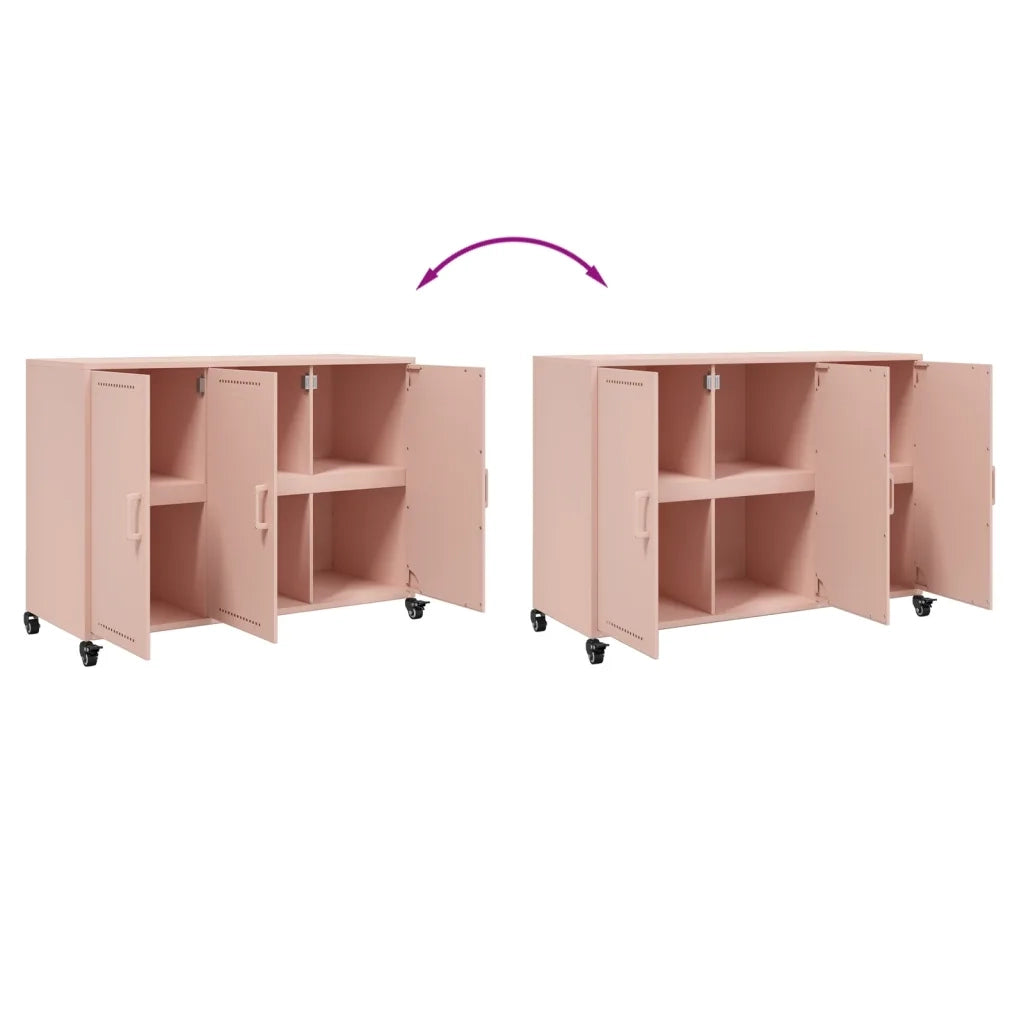 Credenza | Madia | Buffet da pranzo | Armadio da pranzo Rosa 100,5x39x72 cm in Acciaio