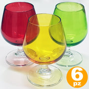 Trade Shop - Set 6 Bicchieri Globo Sweet Colorati Vetro Bevanda Liquore Distillati Cicchetti -
