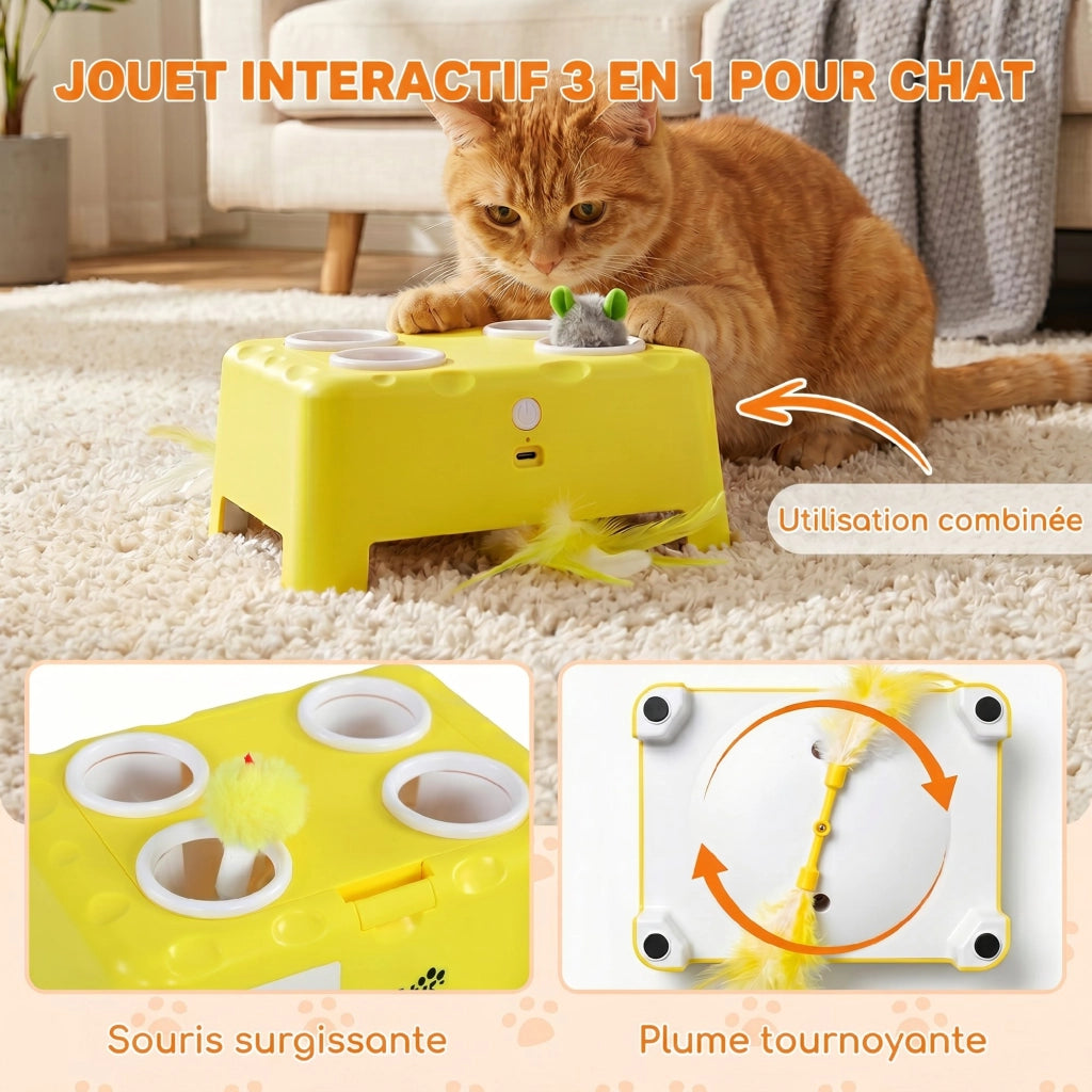 Giocattolo Interattivo per Gatti Ricaricabile ¨C zephmum ¨C Giallo 18.8x14x6 cm