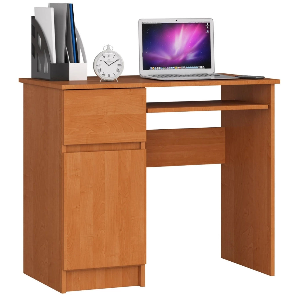 Scrivania per computer AKORD PIKSEL Ontano 90 cm 1 anta 1 cassetto 90x50x77 cm Modello a sinistra
