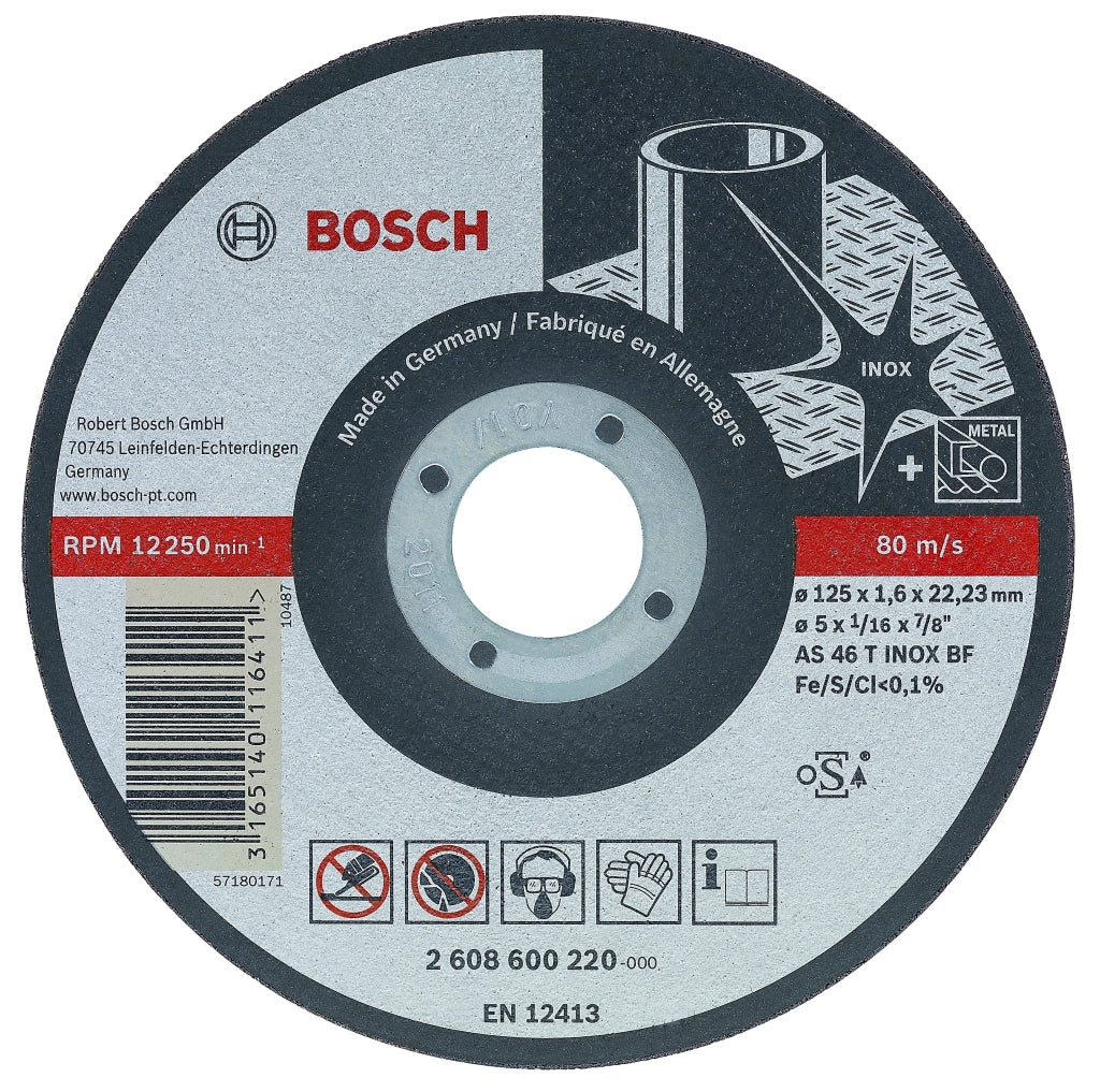 2608602220 - Mola da taglio diritta Best for Inox - Rapido Long Life AS 60 V BF 41, 115 mm, 22,23 mm, 1,0 mm