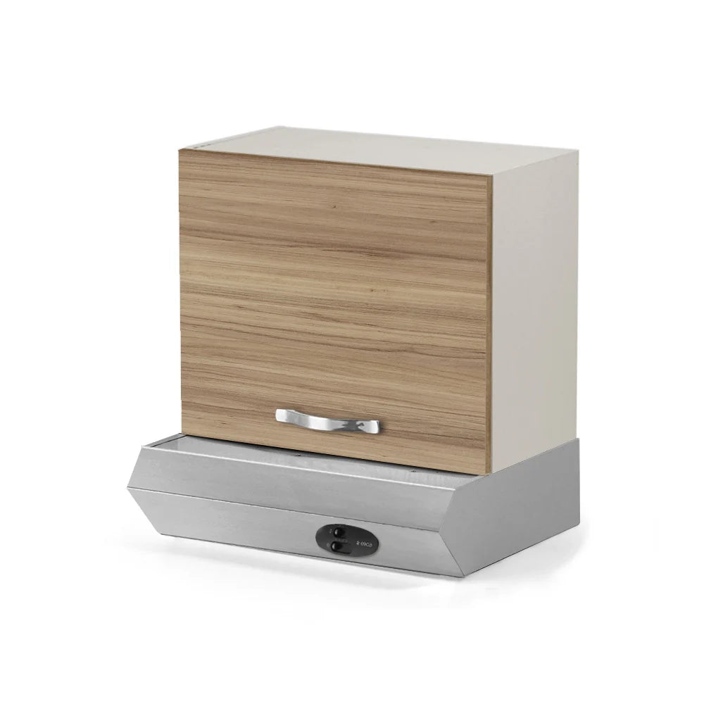 Pensile Cappa per cucina componibile da 60 cm con un'anta linea MAKA, realizzato in legno 100% MADE IN ITALY, colore Noce