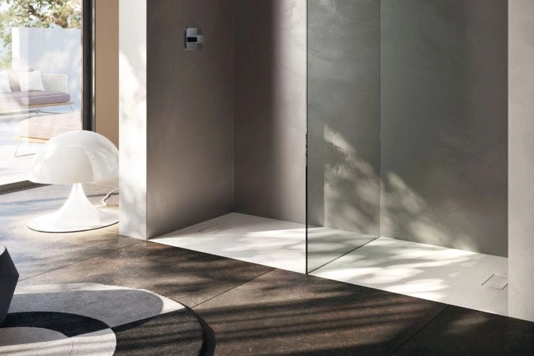 Piatto doccia in acrilico STONE ESSENCE - Bianco - Misura: 80 x 100 cm