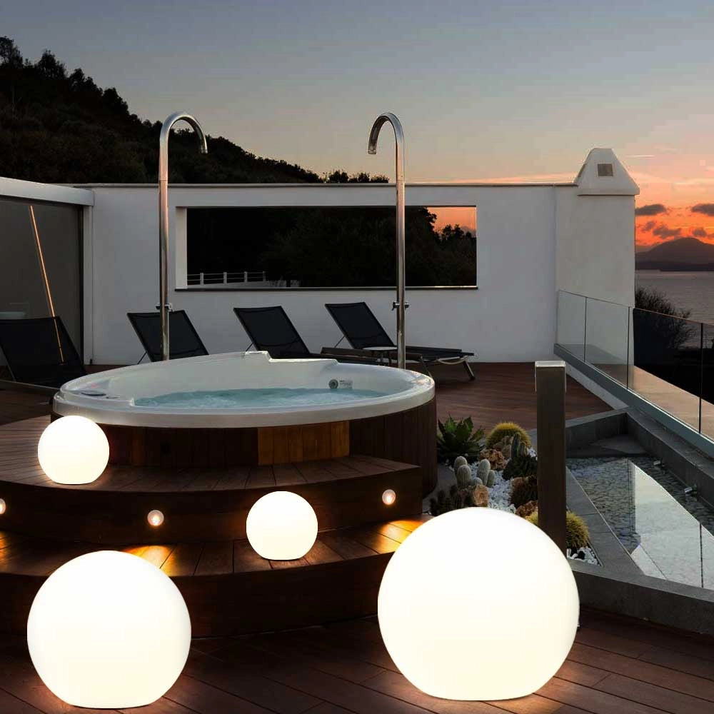 Lampada Sfera Giardino 40cm Luce Esterno Bianco attacco E27 Decorazione Esterno