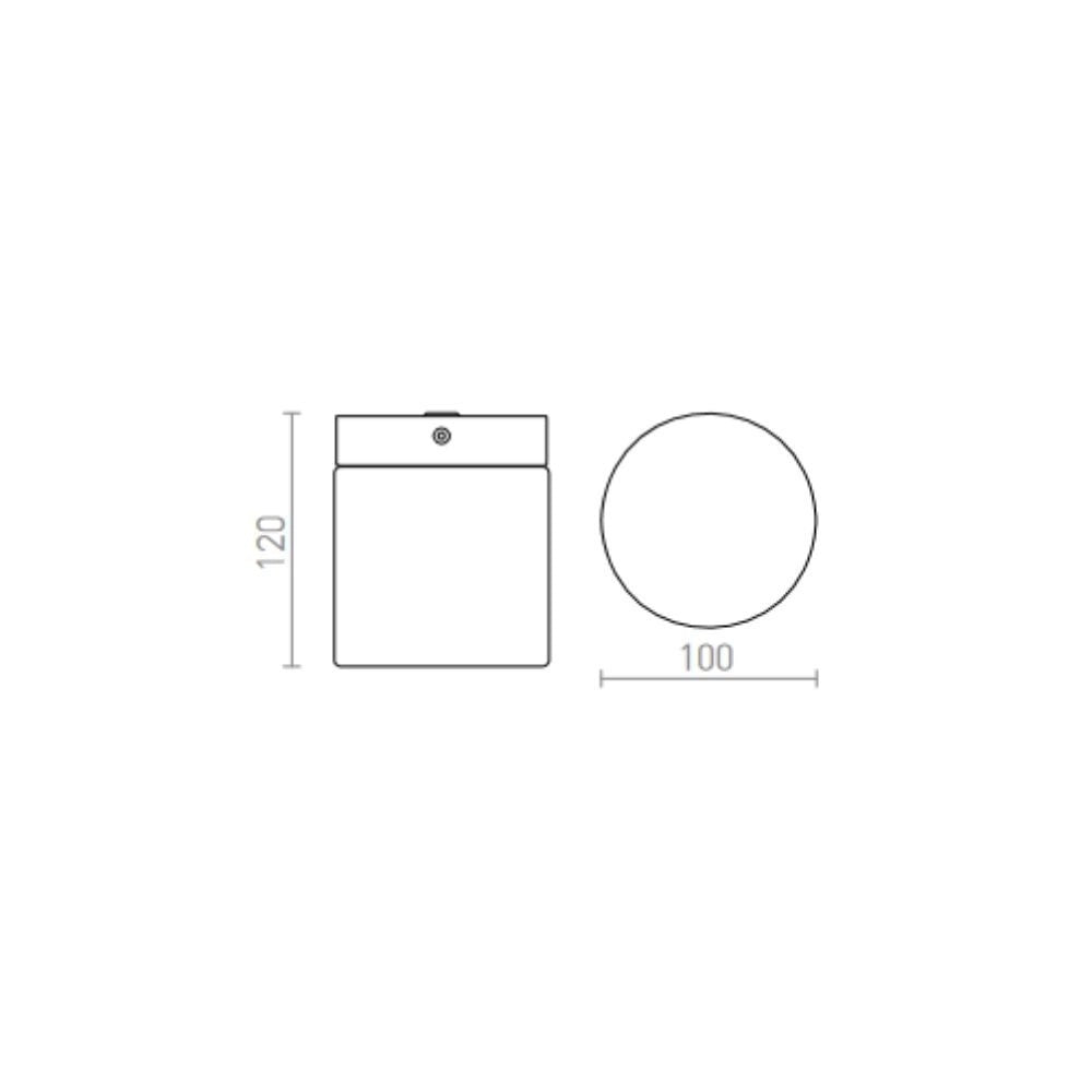 Plafoniera ESICA CYL da soffitto cromo 230V LED 6W IP44 3000K