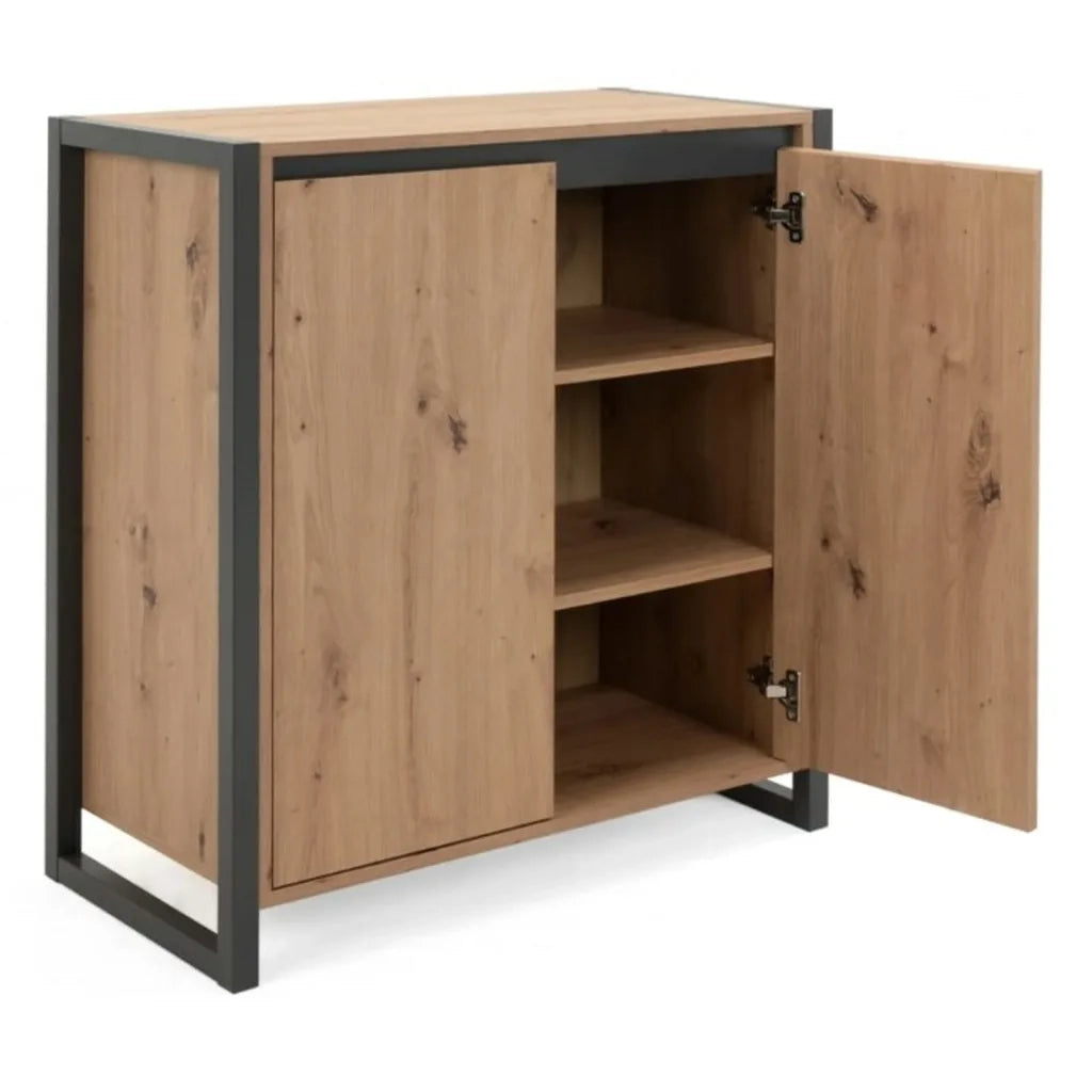 Finori Credenza Denver 1 Rovere Artigianale e Grigio Antracite 441178