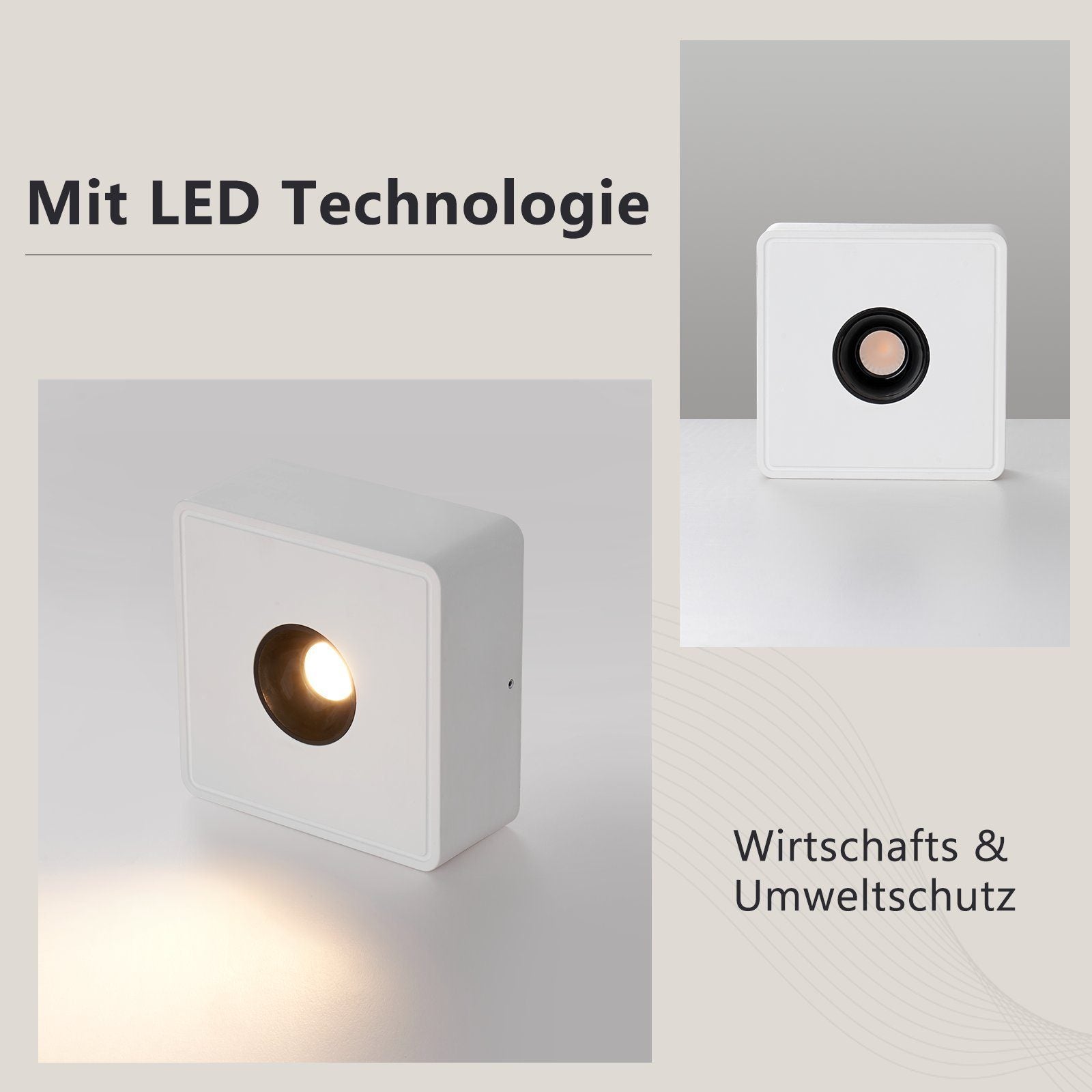 ZMH Faretto da soffitto LED da superficie 7W a sospensione bianco caldo