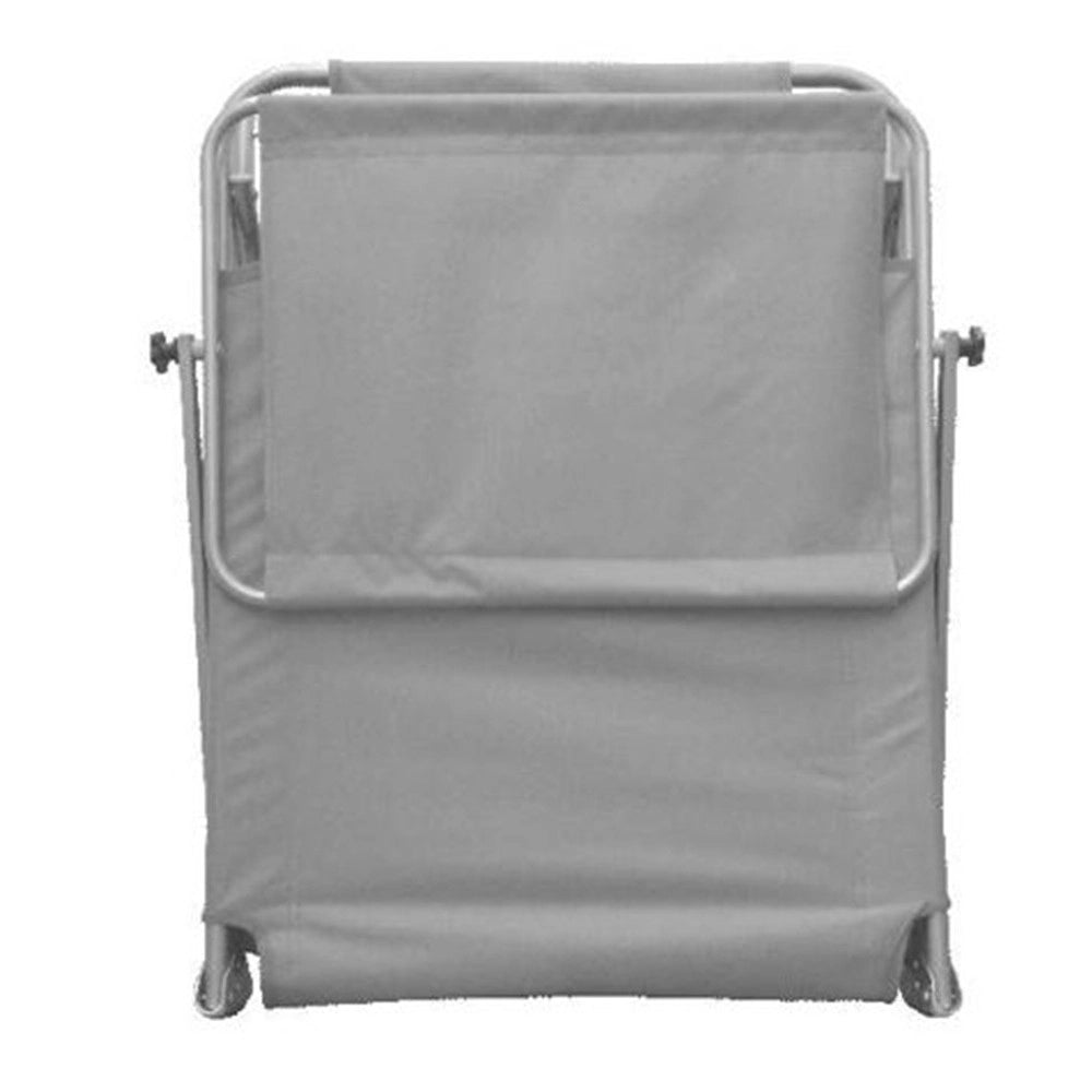 Trade Shop - Lettino Con Tettuccio Parasole Grigio Sdraio Prendisole 187x55x24 Cm Pieghevole 281019 -