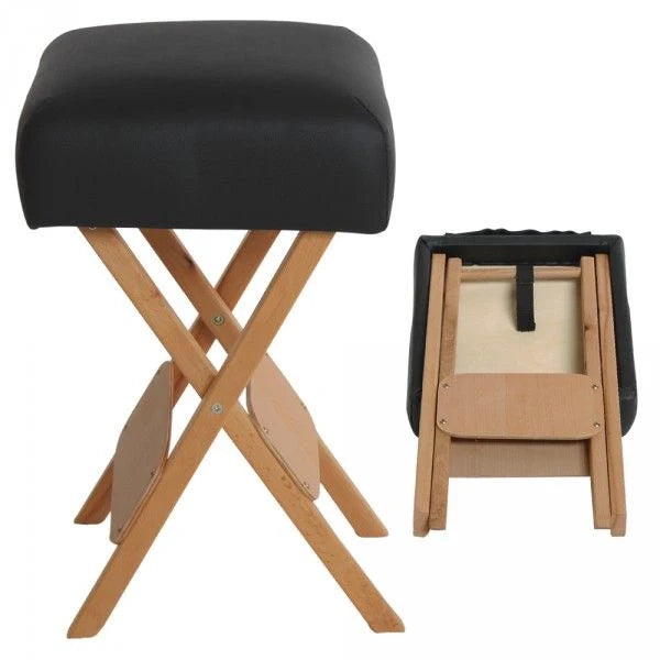 Kit massaggio professionale: sgabello + cuscino mezzo cilindro + cuscino a rullo nero 08_0000468
