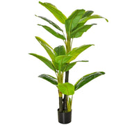BANANO PIANTA IN VASO, ALBERO DI BANANO ARTIFICIALE, PIANTA FINTA PER INTERNO ED ESTERNO, 150CM