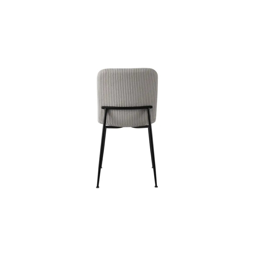 Sedia da pranzo CORDUROY – Velluto a coste grigio chiaro – Gambe in metallo nero – Stile design