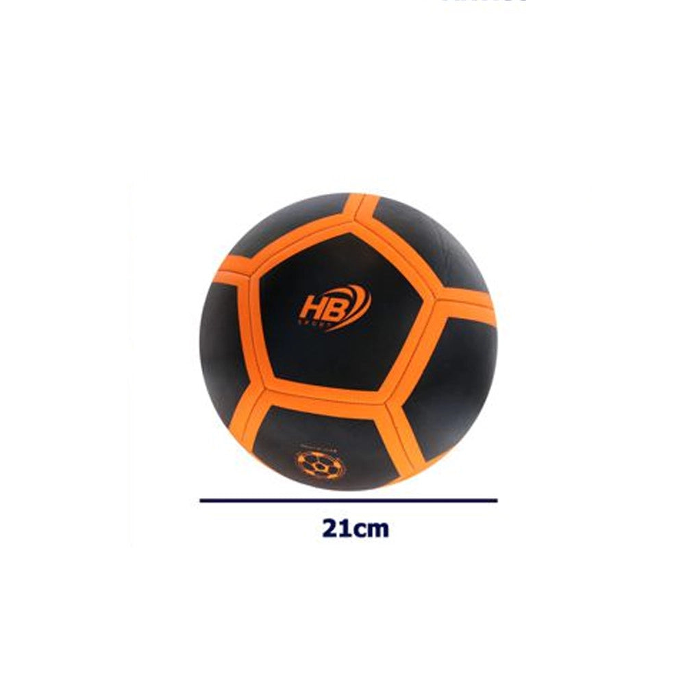 Trade Shop - Pallone Palla Da Calcio Calcetto Nero E Arancione 21cm Partita Allenamento 06567 -