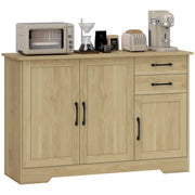 Credenza con 3 ante, 2 cassetti e ripiano regolabile ¨C Zephmum ¨C 120x38x79 cm, legno naturale