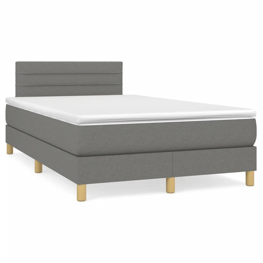 Giroletto a Molle con Materasso Grigio Scuro 120x190cm Tessuto