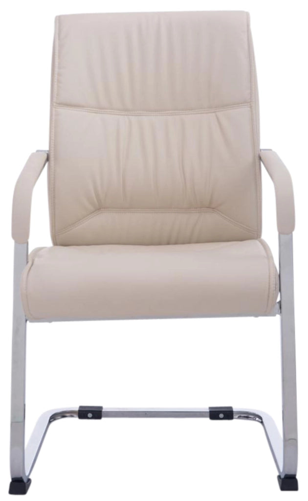 Set di 2 sedie a sbalzo XXL Anubis in similpelle crema