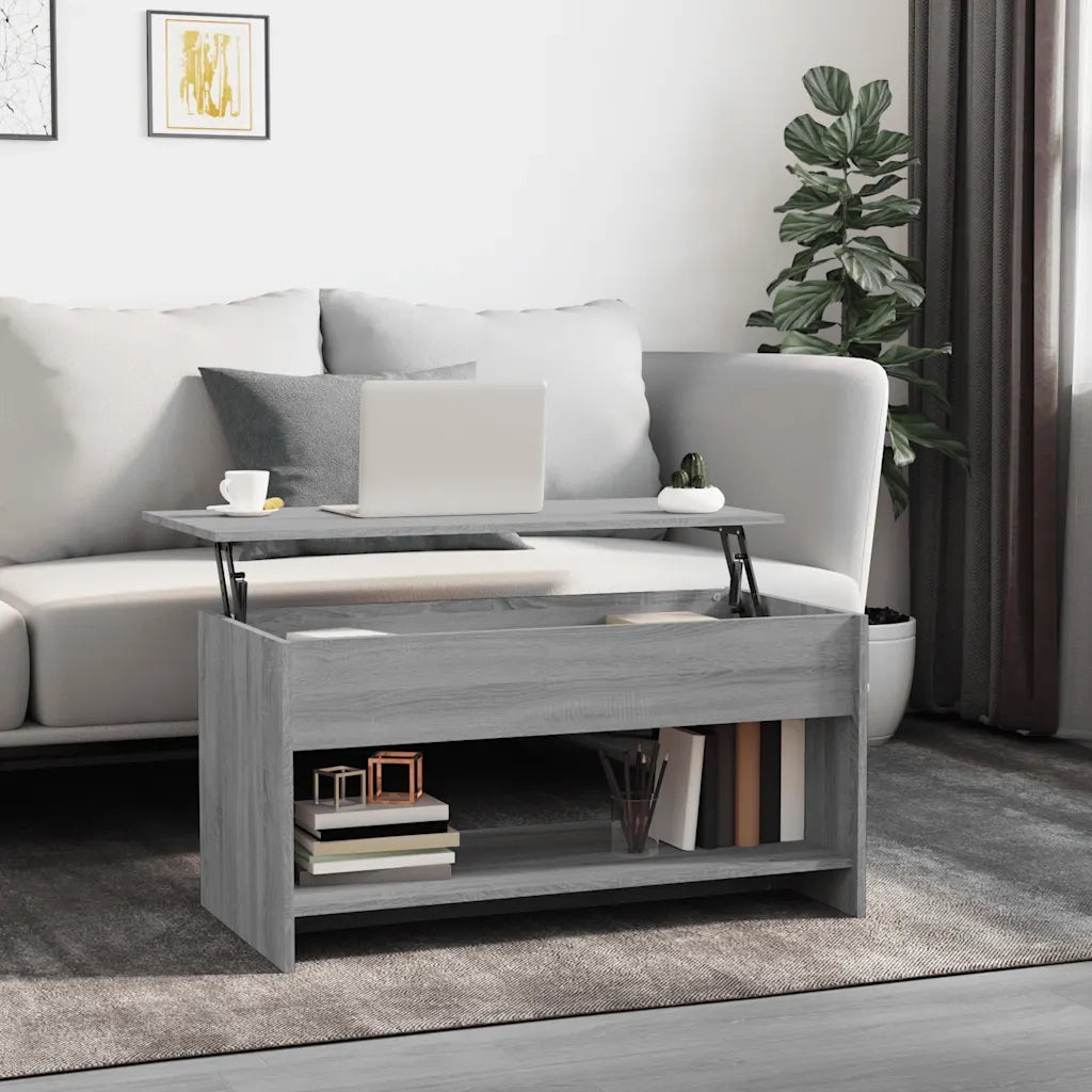 Tavolino Salotto Grigio Sonoma 102x50x52,5 cm Legno Multistrato 819291