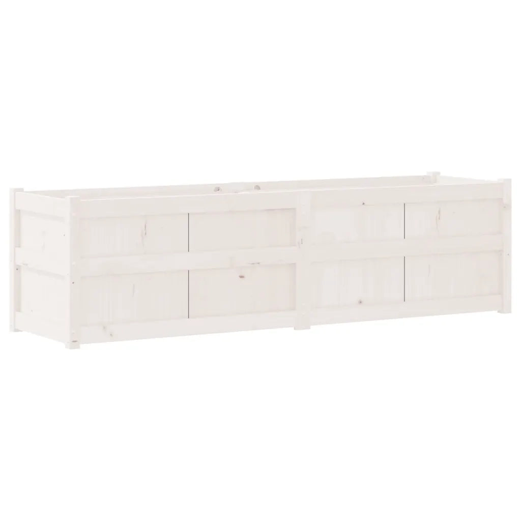 Fioriera da Giardino Bianca 180x50x50 cm Legno Massello di Pino 837505