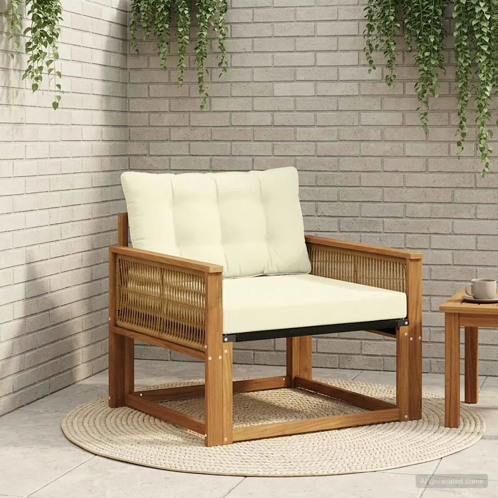 Set di divani da esterno-Sofa da giardino Legno di Acacia Massello e Textilene 917781