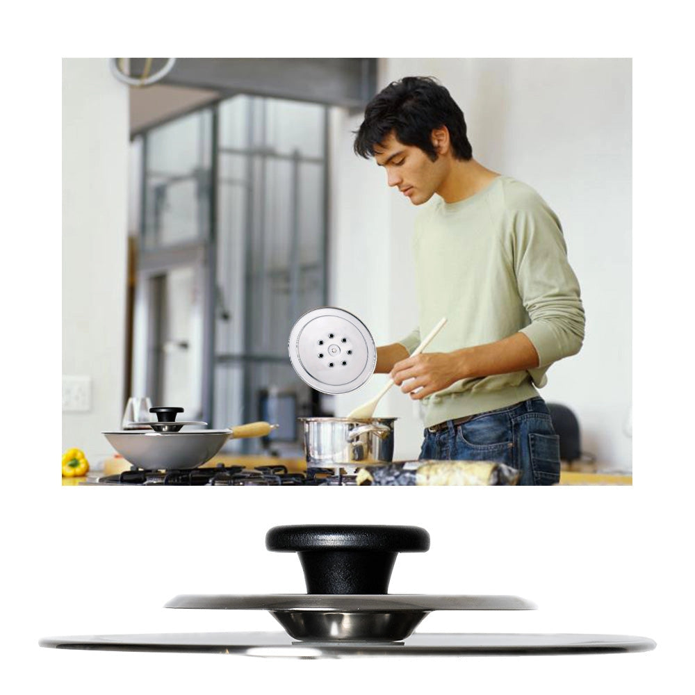 Coperchio Magico Antiodore Ø22 cm Ventur Magic in Acciaio Inox Pomolo Nero