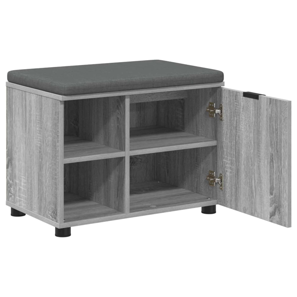 Panca per ingresso con cuscino Sonoma grigia 60 x 38 x 46 cm 891501