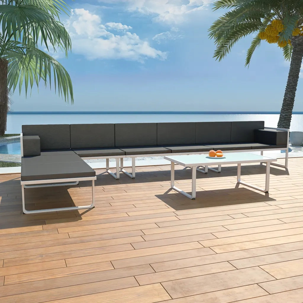 Set Divani da Giardino 5 pz in Textilene e Alluminio Nero 42814