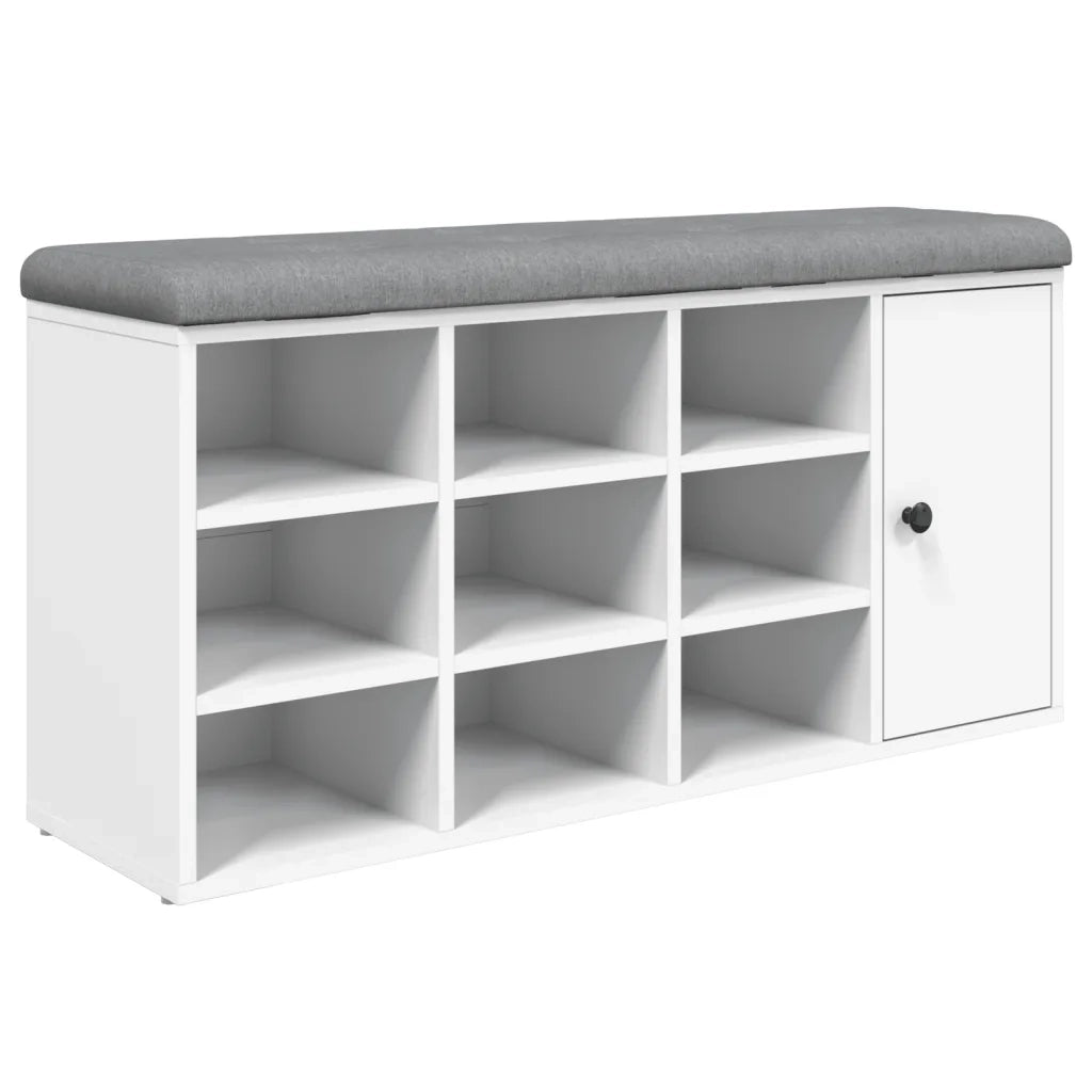 Panca Porta Scarpe-Sgabello-Panca Scarpiera Bianca 102x32x50 cm in Legno Multistrato
