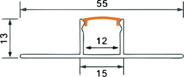 Profilo LED GN01 superficie anodizzato, diffusore opale 1m