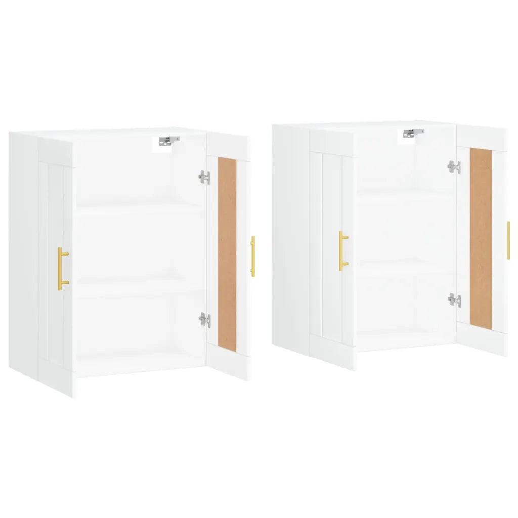 Armadietti a Parete 2 pz Bianchi in Legno Multistrato 3198001