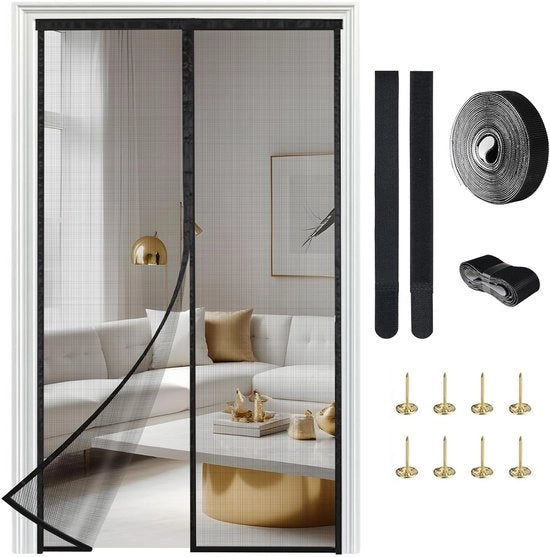 Insecto netto per porta - magnetico - 100 x 200 cm - rete di fibra ottica - protezione dagli insetti