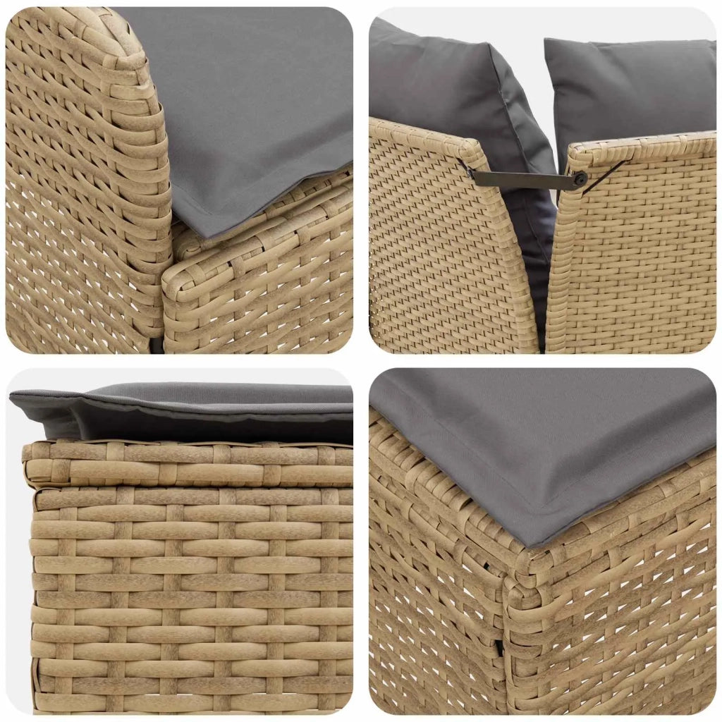 Set di Mobili 7 pz Beige e Grigio Chiaro Rattan in PE 3422191