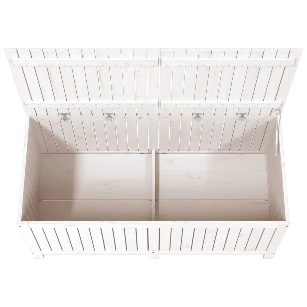 Contenitore/cassapanca da giardino bianca 147 x 68 x 64 cm legno di pino 02_0013071