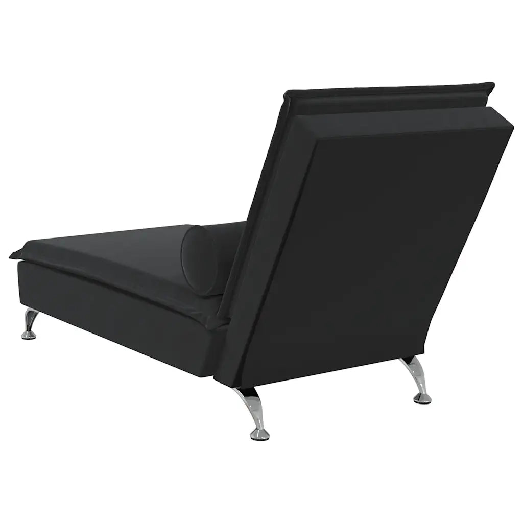 Chaise Longue Massaggi con Cuscino a Rullo Nero in Velluto CFW1484756