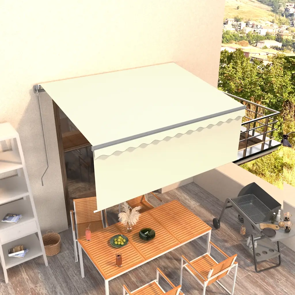Tenda da Sole Retrattile Manuale-Tenda parasole per Patio 3x2,5 m Crema 226205