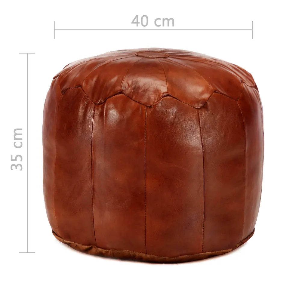 Pouf Tanno 40x35 cm in Vera Pelle di Capra 248129